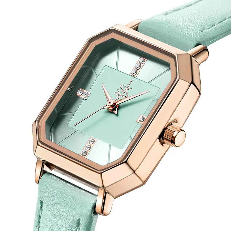 Shengke különleges világos mentazöld női karóra