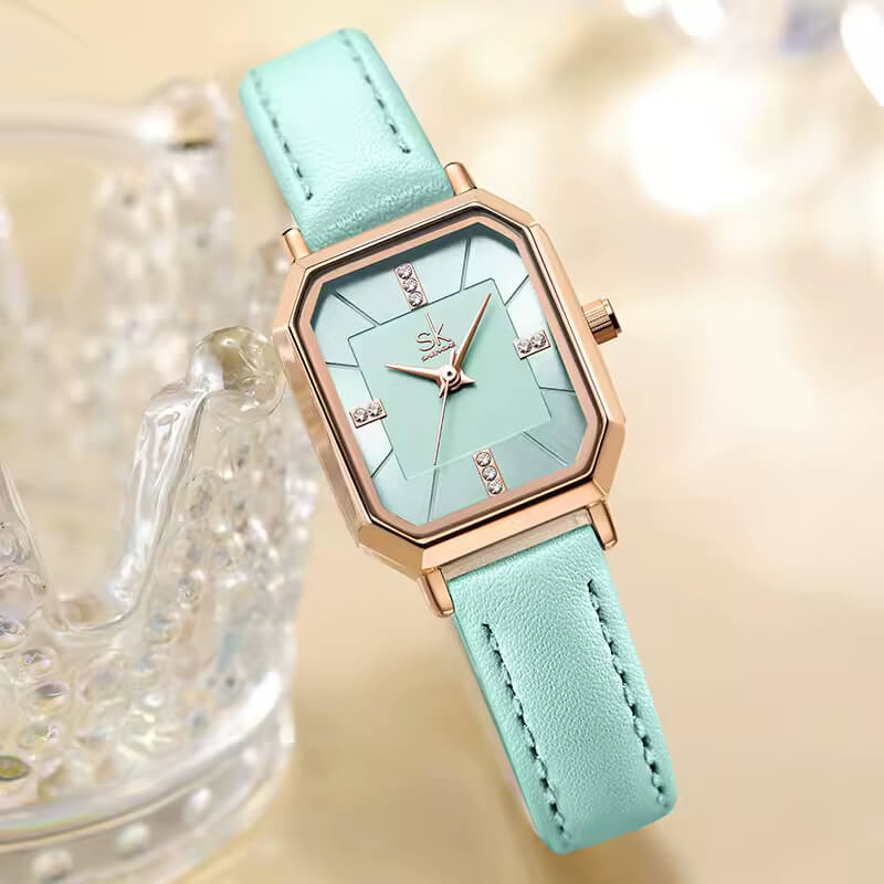 Shengke különleges világos mentazöld női karóra