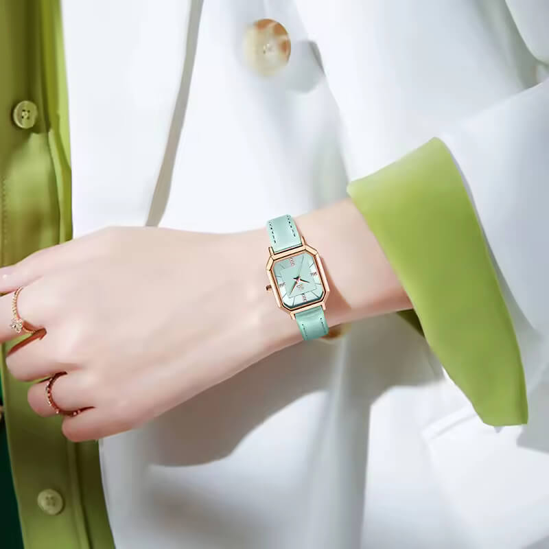 Shengke különleges világos mentazöld női karóra