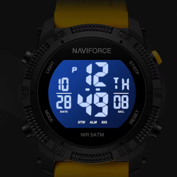 Naviforce digitális vízálló narancssárga fekete férfi karóra